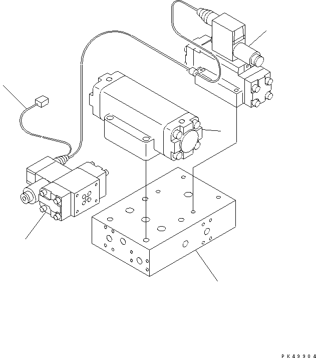 Komatsu parts book diagram for WD600-1 S/N 10001-UP: SOLENOID AND DE.CO. VALVE (1/2)