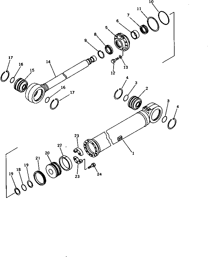 Komatsu parts book diagram for WD600-1 S/N 10001-UP: LIFT CYLINDER