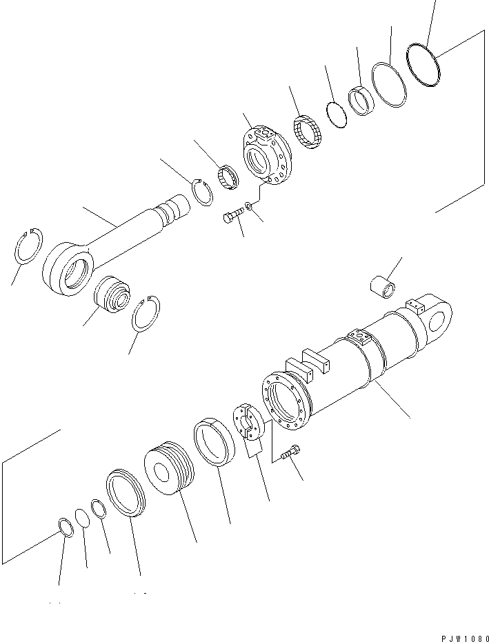 Komatsu parts book diagram for WD600-1 S/N 10001-UP: TILT AND PITCH CYLINDER(#10162-)