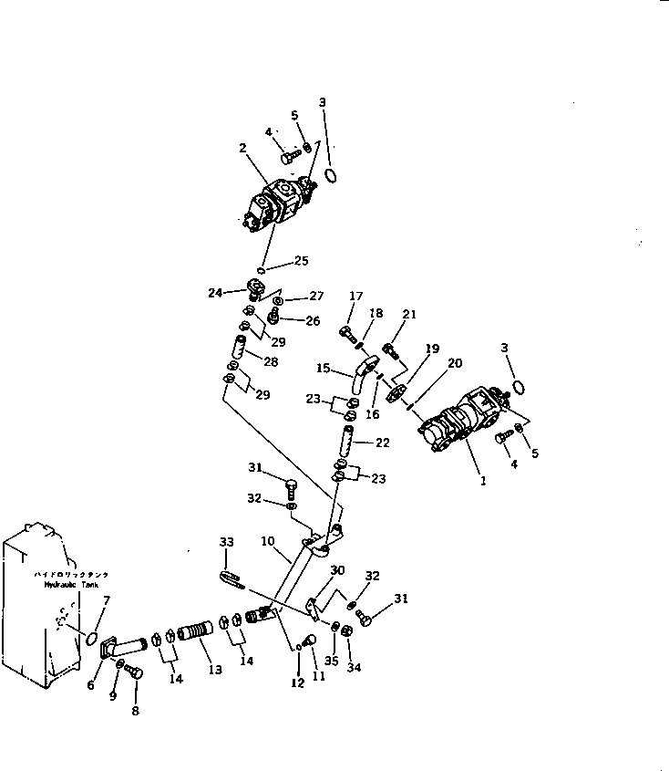Komatsu parts book diagram for WD600-1 S/N 10001-UP: HYDRAULIC PIPING (SUCTION LINE)