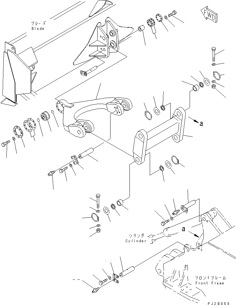 Komatsu parts book diagram for WD600-1 S/N 10001-UP: DOZER AND LINKAGE (LINK)(#10162-)
