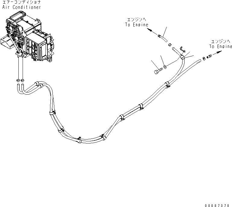 Wheel Dozers Komatsu / WD600-6 S/N 55001-55003(wd600-6c) / ENGINE (HEATER PIPING)(#55001-)(030030 : B0000-03A0)