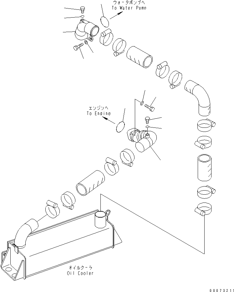 Wheel Dozers Komatsu / WD600-6 S/N 55001-55003(wd600-6c) / ENGINE (TORQUE CONVERTER OIL COOLER PIPING)(#55001-)(030060 : B0000-06A0)