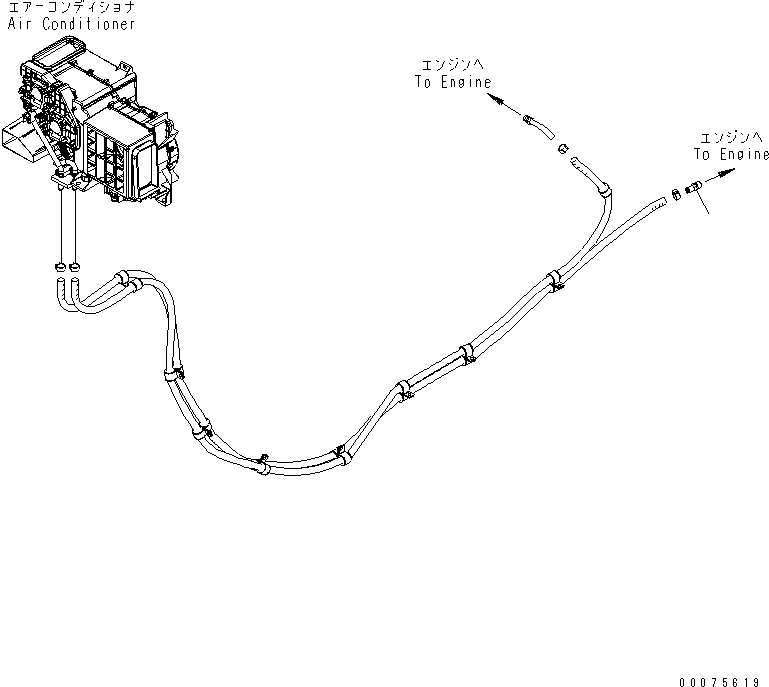 Wheel Dozers Komatsu / WD600-6 S/N 55001-55003(wd600-6c) / ENGINE (HEATER PIPING)(#55001-)(030070 : B0000-07A0)