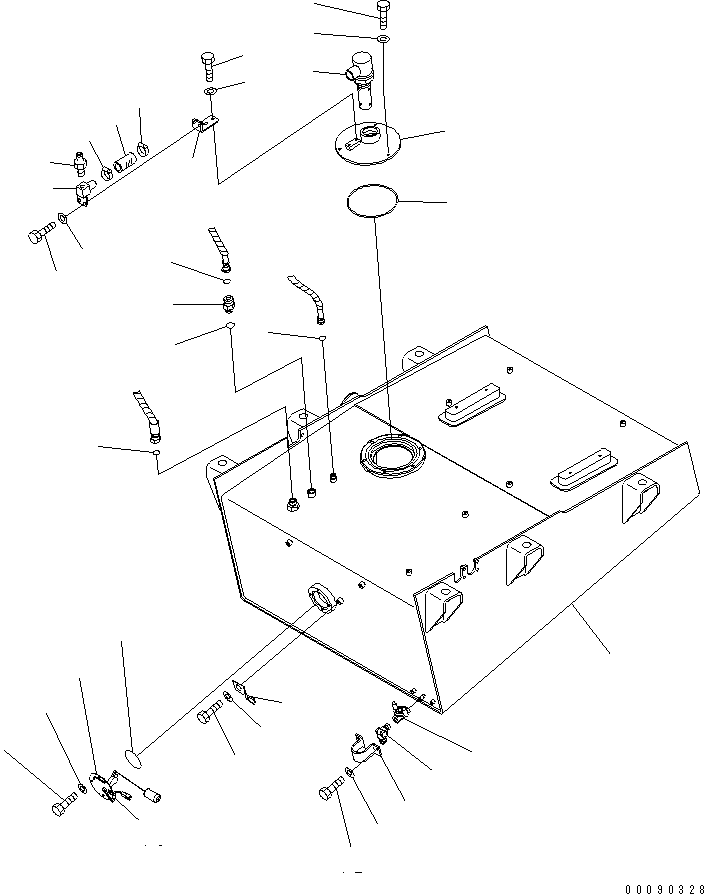 Wheel Dozers Komatsu / WD600-6 S/N 55001-55003(wd600-6c) / FUEL TANK (FOR FUEL QUICK CHARGE)(#55002-)(090030 : D0100-01A1A)