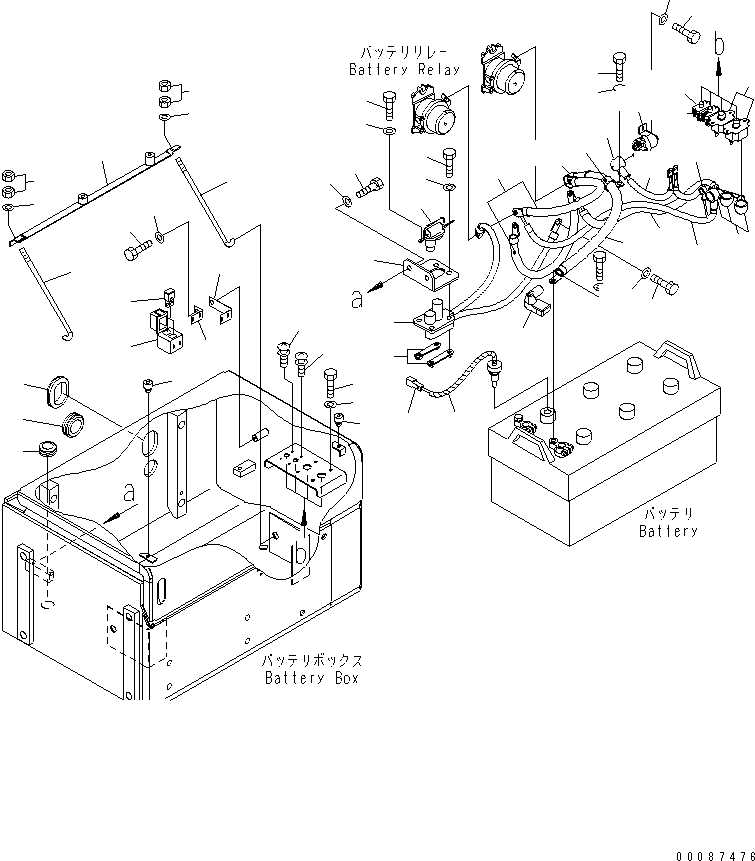 Wheel Dozers Komatsu / WD600-6 S/N 55001-55003(wd600-6c) / BATTERY (BATTERY WIRING) (WITH RECEPTACLE START CONNECTER)(#55001-)(120030 : E0120-02A3)