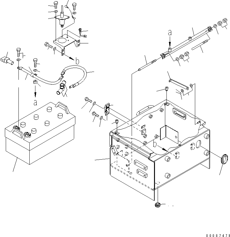 Wheel Dozers Komatsu / WD600-6 S/N 55001-55003(wd600-6c) / BATTERY (BATTERY ? R.H.) (FOR VHMS AND DISCONNECT SWITCH)(#55001-)(120060 : E0120-03A4)