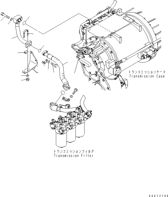 Wheel Dozers Komatsu / WD600-6 S/N 55001-55003(wd600-6c) / TORQUE CONVERTER AND TRANSMISSION (TRANSMISSION FILTER PIPING)(#55001-)(150070 : F4310-05A0)