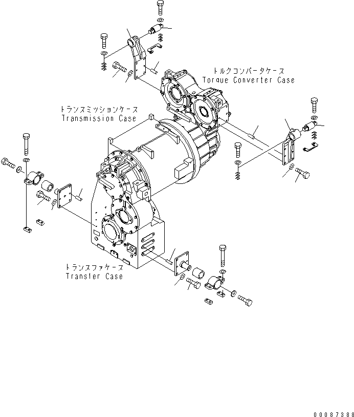 Wheel Dozers Komatsu / WD600-6 S/N 55001-55003(wd600-6c) / TORQUE CONVERTER AND TRANSMISSION (MOUNTING PARTS)(#55001-)(150130 : F4310-11A0)