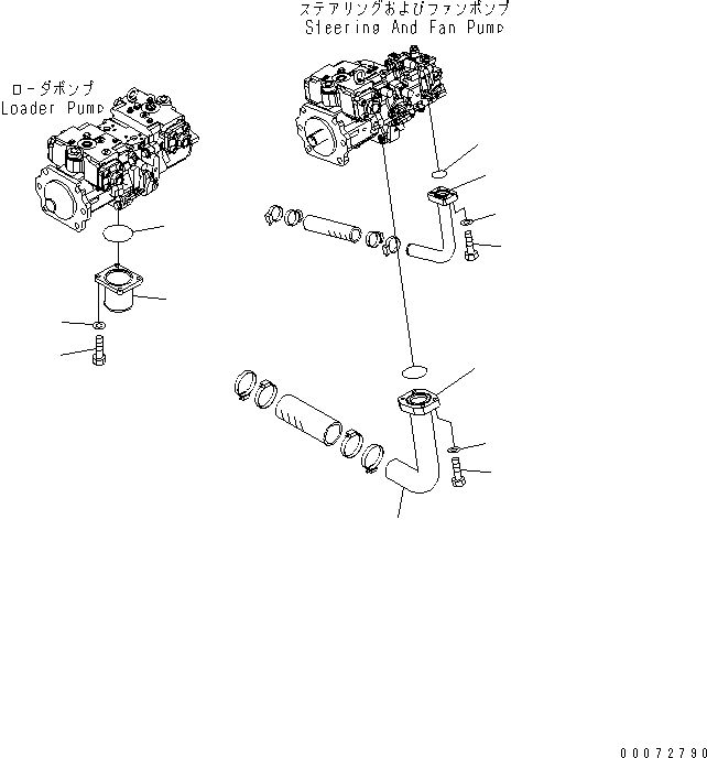 Wheel Dozers Komatsu / WD600-6 S/N 55001-55003(wd600-6c) / TORQUE CONVERTER AND TRANSMISSION (SUCTION LINE) (1/2)(#55001-)(150170 : F4310-15A0)