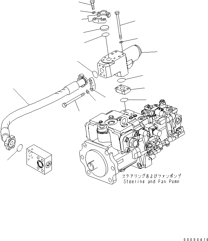 Wheel Dozers Komatsu / WD600-6 S/N 55001-55003(wd600-6c) / TORQUE CONVERTER AND TRANSMISSION (STEERING PUMP DELIVERY LINE)(#55003-)(150320 : F4310-27A1)