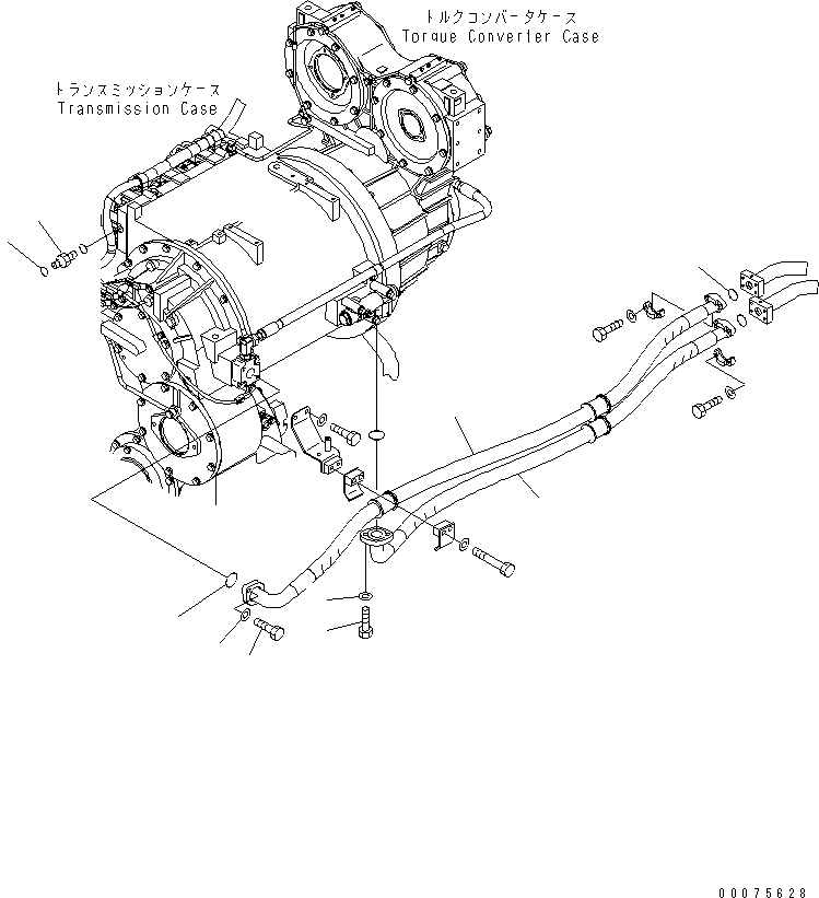 Wheel Dozers Komatsu / WD600-6 S/N 55001-55003(wd600-6c) / TORQUE CONVERTER AND TRANSMISSION (TORQUE CONVERTER COOLER PIPING)(#55001-)(150490 : F4310-47A0)