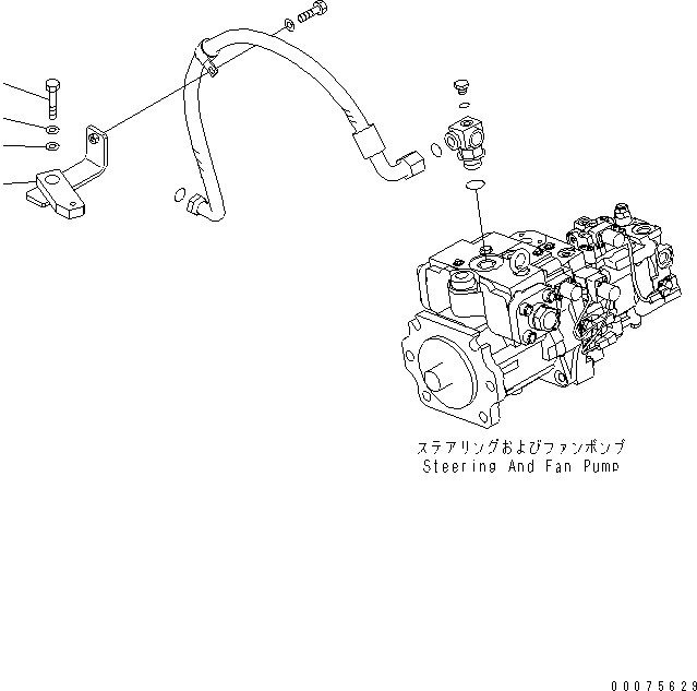 Wheel Dozers Komatsu / WD600-6 S/N 55001-55003(wd600-6c) / TORQUE CONVERTER AND TRANSMISSION (STEERING PUMP DRAIN LINE)(#55001-)(150500 : F4310-48A0)