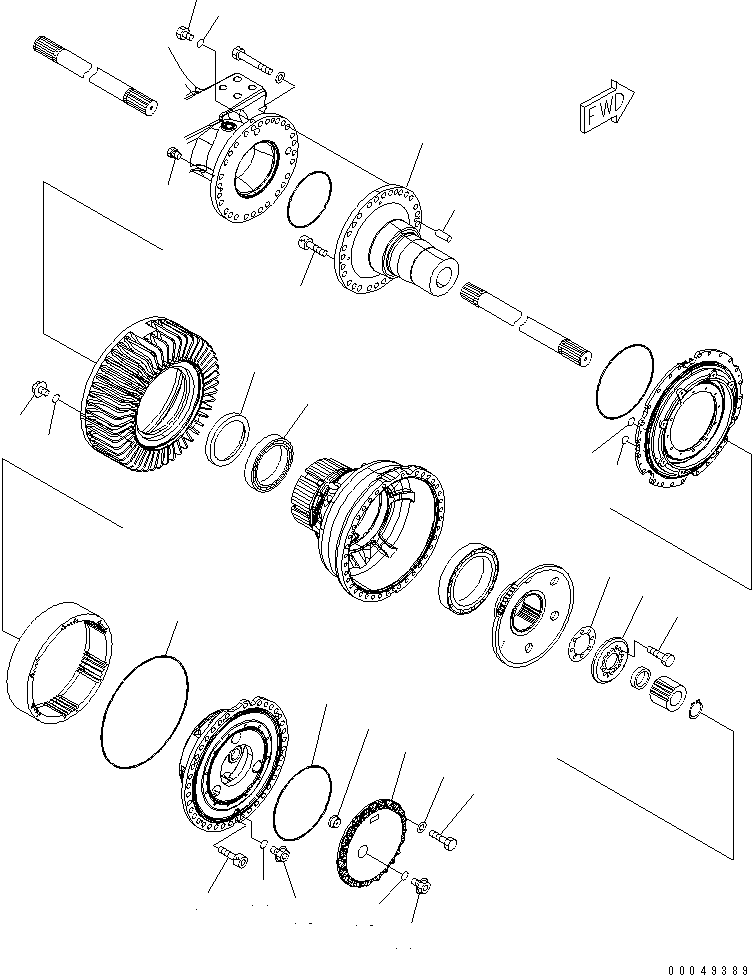 Wheel Dozers Komatsu / WD600-6 S/N 55001-55003(wd600-6c) / REAR AXLE (FINAL DRIVE ASS