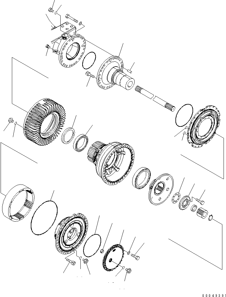 Wheel Dozers Komatsu / WD600-6 S/N 55001-55003(wd600-6c) / FRONT AXLE (FINAL DRIVE ASS