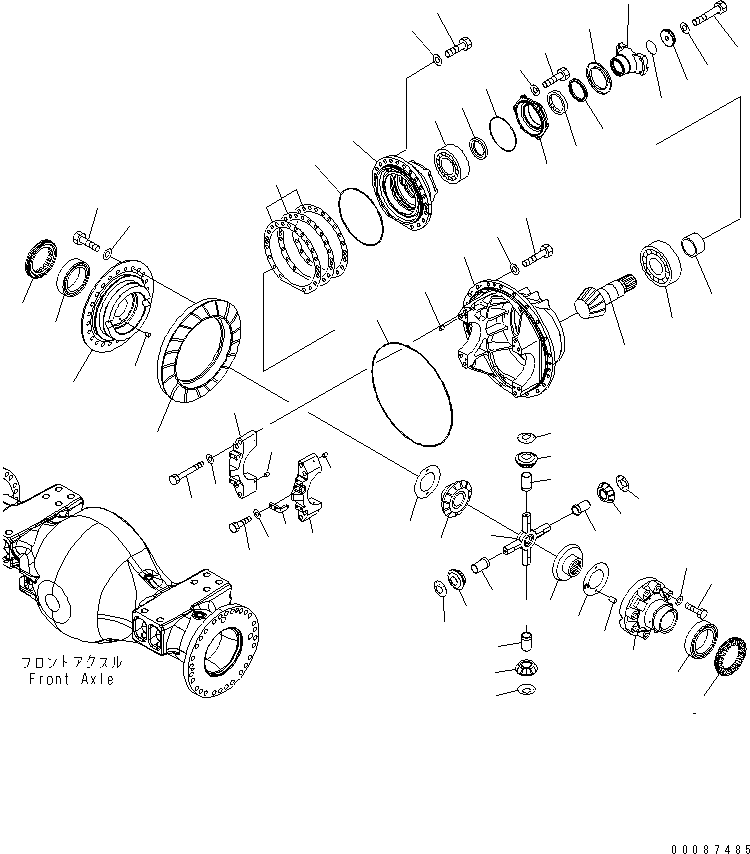 Wheel Dozers Komatsu / WD600-6 S/N 55001-55003(wd600-6c) / FRONT AXLE (DIFFERENTIAL AND MOUNTING PARTS)(#55001-)(150700 : F4400-06A0)