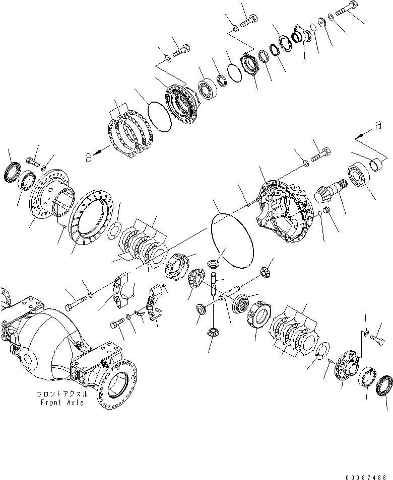 Wheel Dozers Komatsu / WD600-6 S/N 55001-55003(wd600-6c) / FRONT AXLE (DIFFERENTIAL AND MOUNTING PARTS) (FOR BRAKE COOLING SYSTEM AND ANTI SLIP DEFFERENTIAL)(#55001-)(150730 : F4400-06A3)