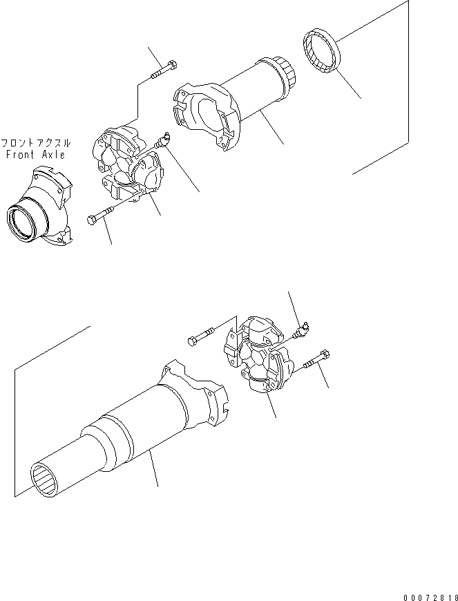 Wheel Dozers Komatsu / WD600-6 S/N 55001-55003(wd600-6c) / FRONT AXLE (DRIVE SHAFT ? CENTER)(#55001-)(150790 : F4400-11A0)