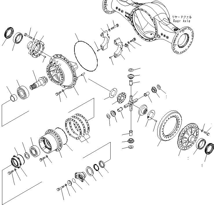 Wheel Dozers Komatsu / WD600-6 S/N 55001-55003(wd600-6c) / REAR AXLE (DIFFERENTIAL AND MOUNTING PARTS)(#55001-)(150890 : F4500-06A0)