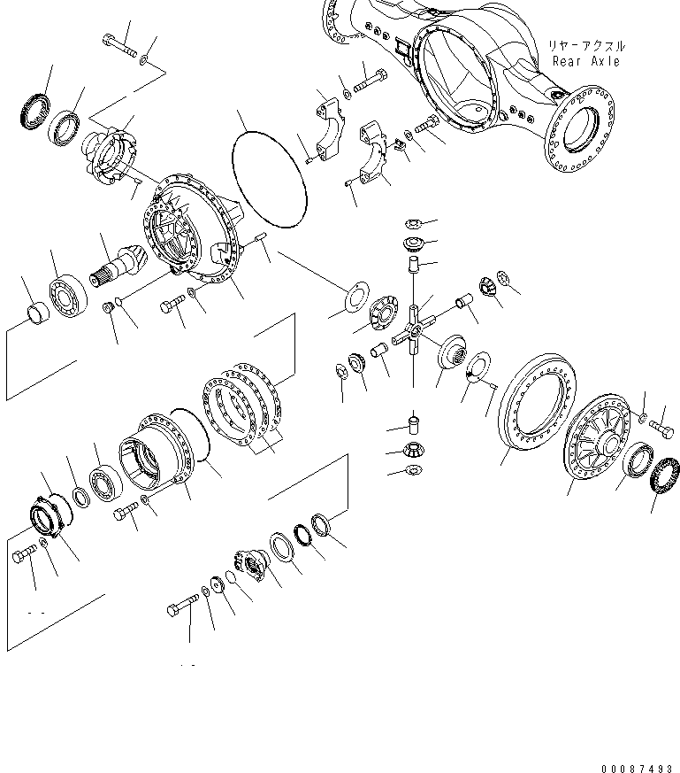 Wheel Dozers Komatsu / WD600-6 S/N 55001-55003(wd600-6c) / REAR AXLE (DIFFERENTIAL AND MOUNTING PARTS) (FOR BRAKE COOLING SYSTEM)(#55001-)(150900 : F4500-06A1)