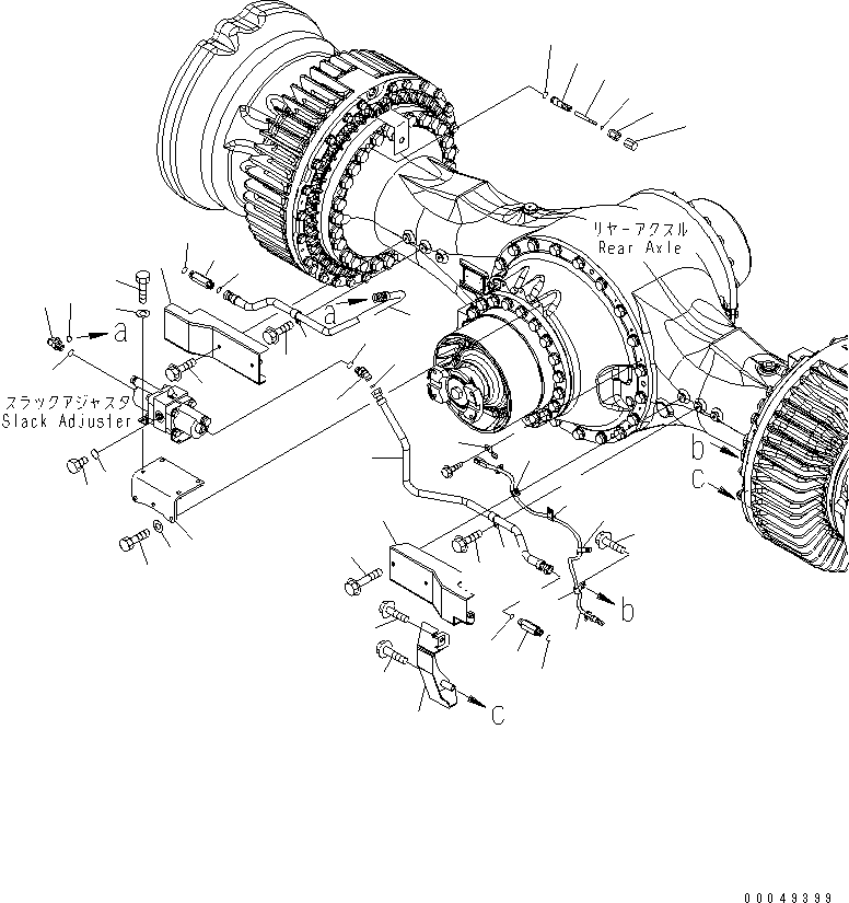 Wheel Dozers Komatsu / WD600-6 S/N 55001-55003(wd600-6c) / REAR AXLE (BRAKE PIPING) (1/2)(#55001-)(150950 : F4500-09A0)
