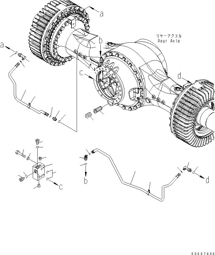 Wheel Dozers Komatsu / WD600-6 S/N 55001-55003(wd600-6c) / REAR AXLE (BRAKE PIPING) (2/2) (FOR BRAKE COOLING SYSTEM)(#55001-)(150960 : F4500-10A1)