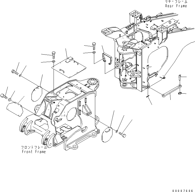 Wheel Dozers Komatsu / WD600-6 S/N 55001-55003(wd600-6c) / LOCK AND COVER (FRONT COVER AND BAR LOCK)(#55001-)(210170 : J4190-01A0)