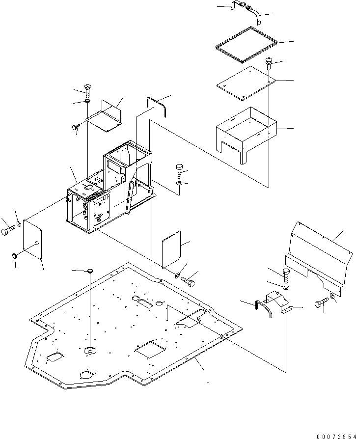 Wheel Dozers Komatsu / WD600-6 S/N 55001-55003(wd600-6c) / FLOOR SUB (R.H. CONSOLE BOX)(#55001-)(240530 : K4010-11A0)