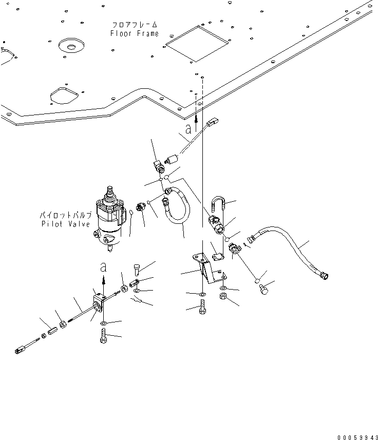 Wheel Dozers Komatsu / WD600-6 S/N 55001-55003(wd600-6c) / FLOOR SUB (PILOT VALVE PIPING)(#55001-)(240660 : K4010-22A0)