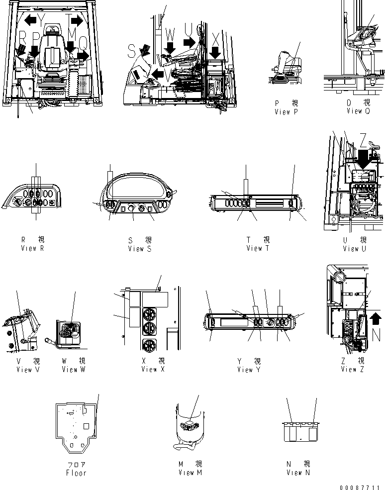 Wheel Dozers Komatsu / WD600-6 S/N 55001-55003(wd600-6c) / FLOOR DECAL (ENGLISH) (FOR USA AND PUERTO RICO)(#55001-)(240830 : K4215-01A0)