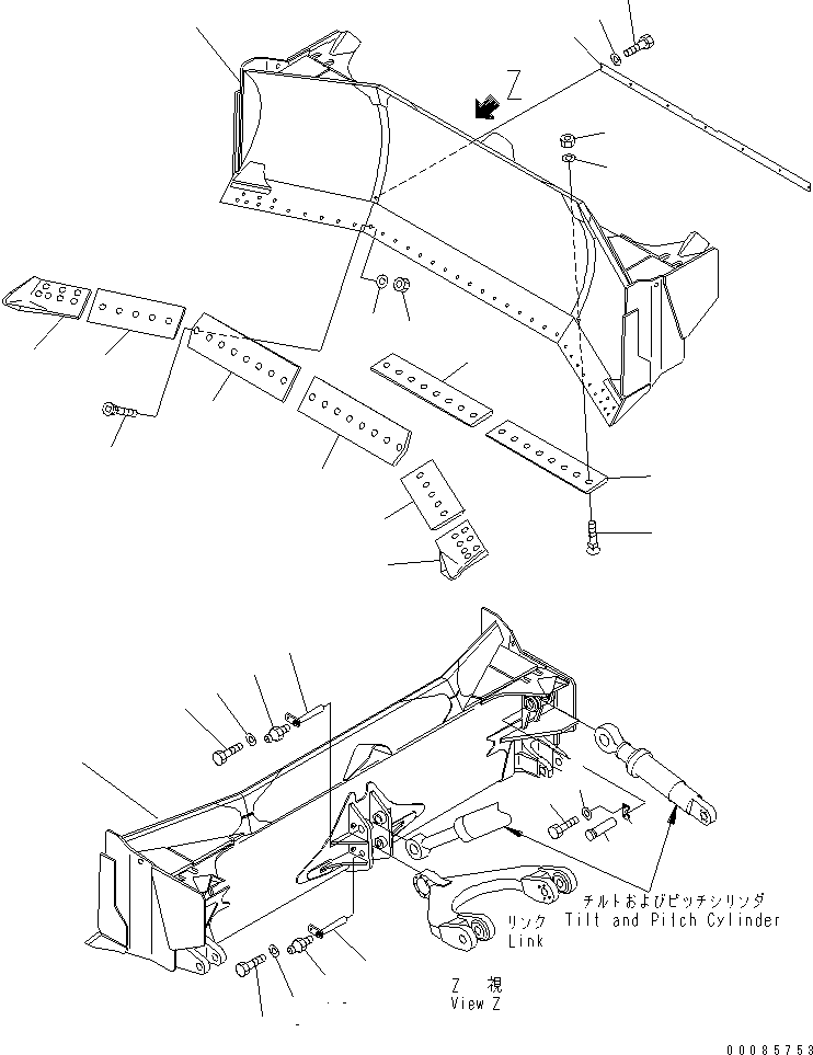 Wheel Dozers Komatsu / WD600-6 S/N 55001-55003(wd600-6c) / U-BLADE(#55001-)(330110 : T4710-01A2)