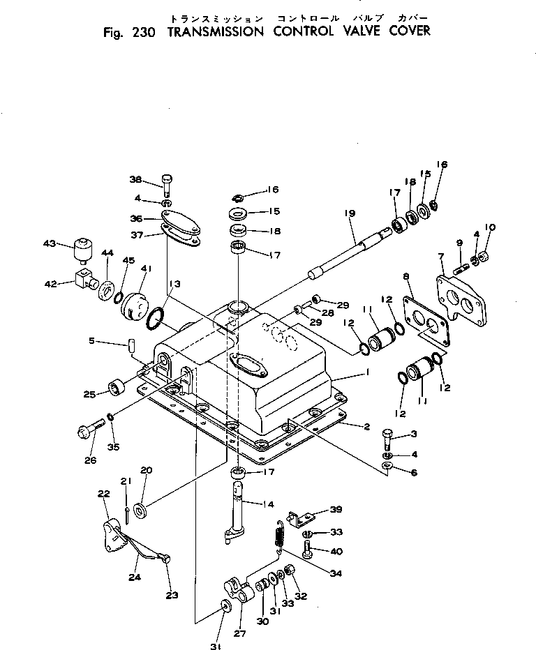 Komatsu parts book diagram for WF22A-2 S/N 1011-UP: TRANSMISSION CONTROL VALVE COVER