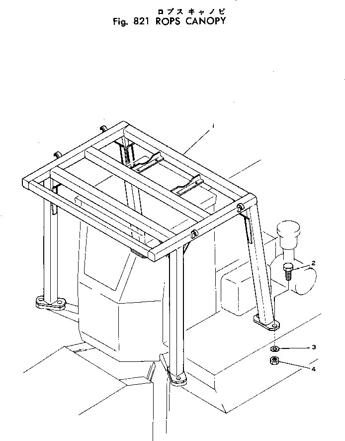 Komatsu parts book diagram for WF22A-2 S/N 1011-UP: ROPS CANOPY