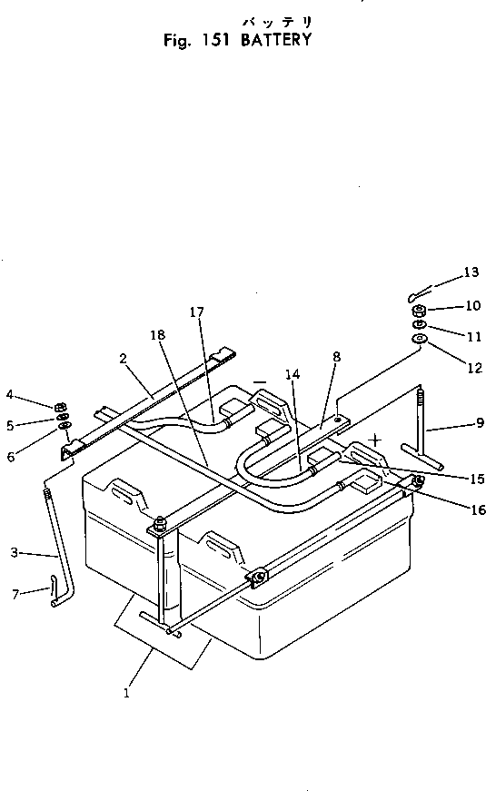 Komatsu parts book diagram for WF22T-2 S/N 1011-UP: BATTERY