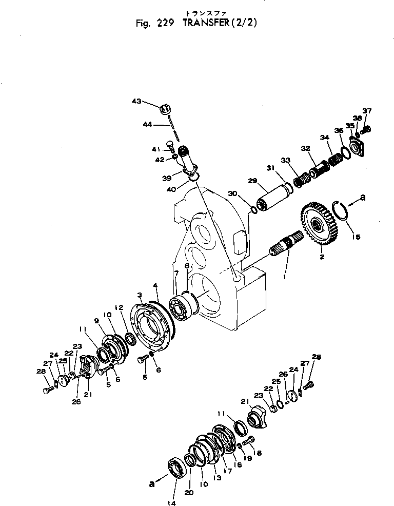 Komatsu parts book diagram for WF22T-2 S/N 1011-UP: TRANSFER (2/2)