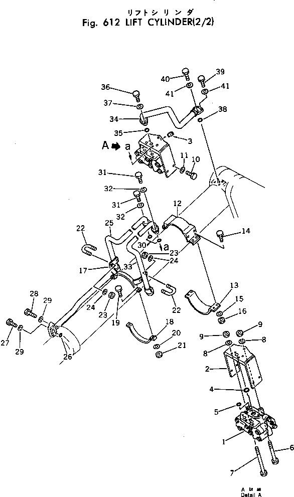 Komatsu parts book diagram for WF22T-2 S/N 1011-UP: LIFT CYLINDER (2/2)