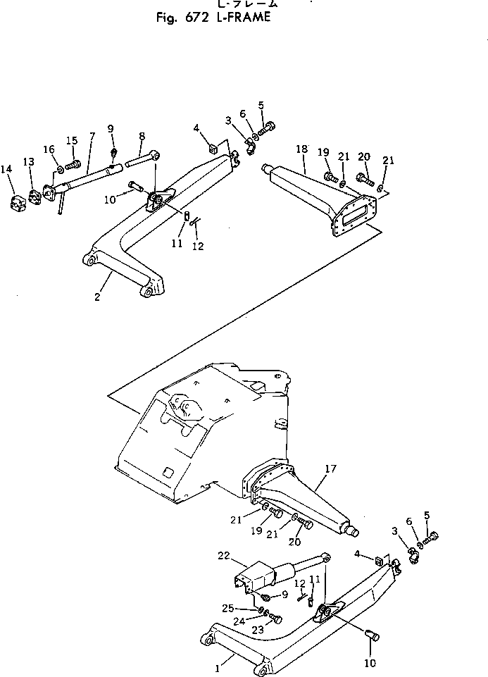 Komatsu parts book diagram for WF22T-2 S/N 1011-UP: L-FRAME