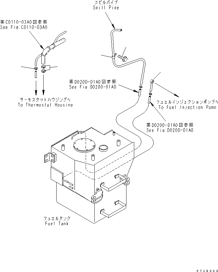 Komatsu parts book diagram for WF450-3 S/N 54001-UP: ENGINE (HOSE PARTS)
