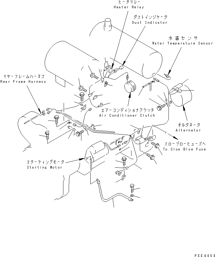 Komatsu parts book diagram for WF450-3 S/N 54001-UP: ENGINE (ELECTRICAL ENGINE HARNESS)
