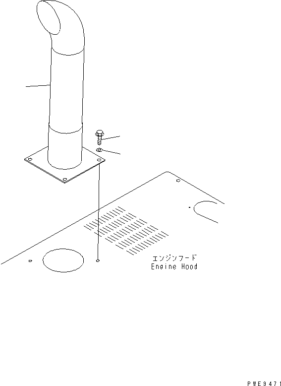 Komatsu parts book diagram for WF450-3 S/N 54001-UP: EXHAUST PIPE