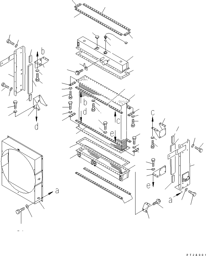 Komatsu parts book diagram for WF450-3 S/N 54001-UP: RADIATOR (RADIATOR PARTS)(#54101-)
