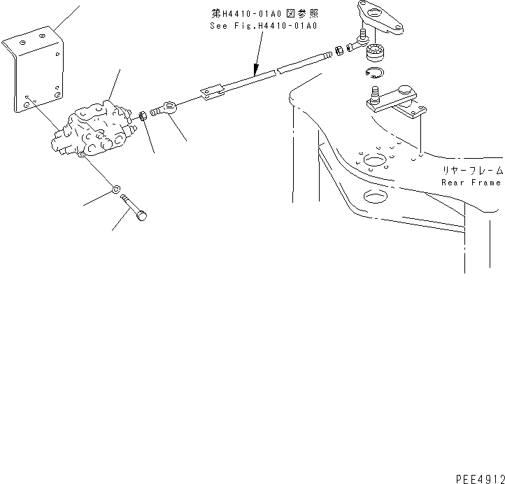 Komatsu parts book diagram for WF450-3 S/N 54001-UP: STEERING VALVE (STEERING DEMAND VALVE MOUNTING)