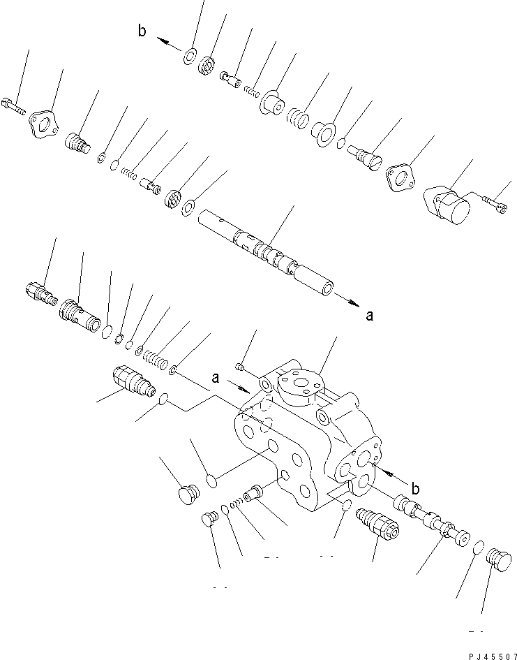 Komatsu parts book diagram for WF450-3 S/N 54001-UP: STEERING VALVE (STEERING DEMAND VALVE INNER PARTS)