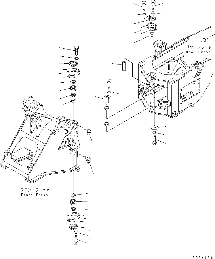 Komatsu parts book diagram for WF450-3 S/N 54001-UP: HINGE PIN