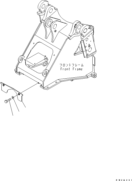 Komatsu parts book diagram for WF450-3 S/N 54001-UP: LOCK AND COVER (FRONT FRAME COVER)