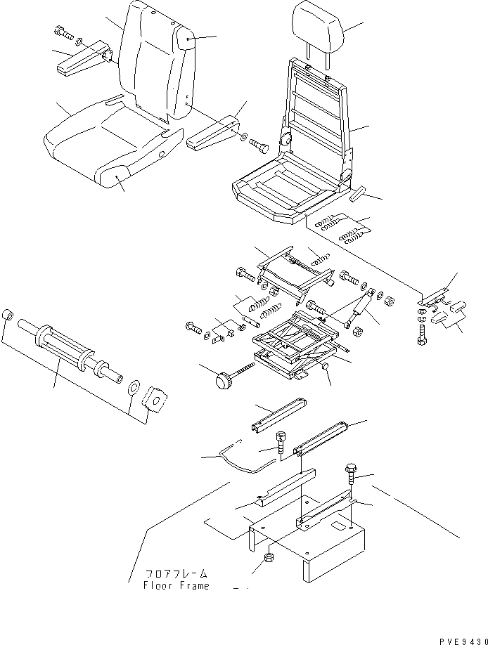 Komatsu parts book diagram for WF450-3 S/N 54001-UP: OPERATOR'S SEAT