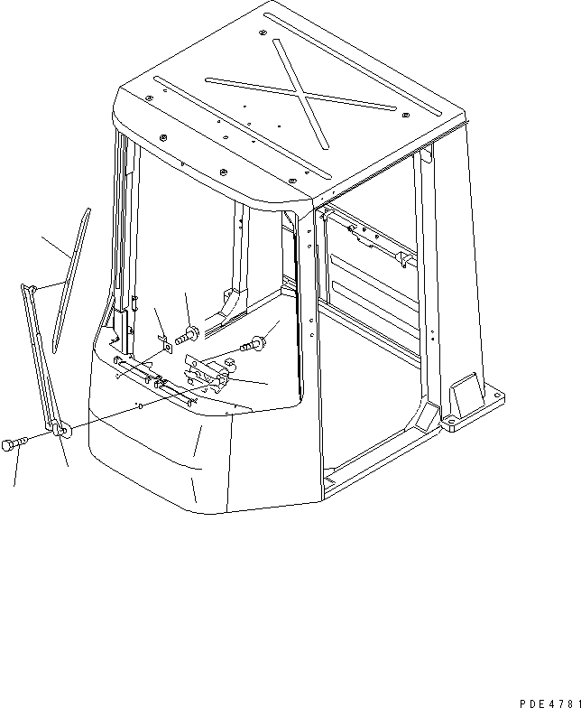 Komatsu parts book diagram for WF450-3 S/N 54001-UP: ROPS CAB (FRONT WIPER)