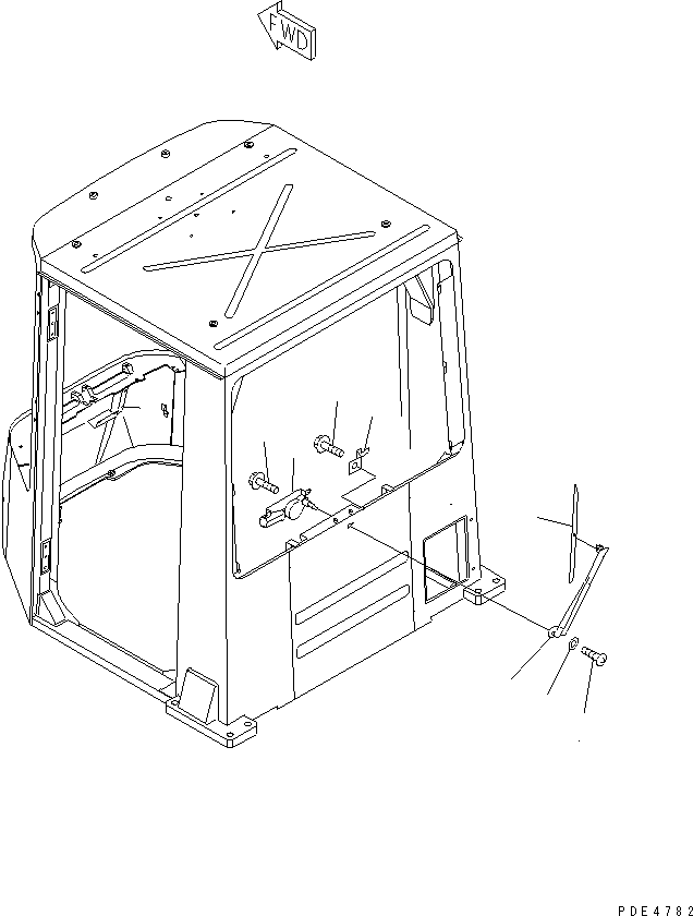 Komatsu parts book diagram for WF450-3 S/N 54001-UP: ROPS CAB (REAR WIPER)