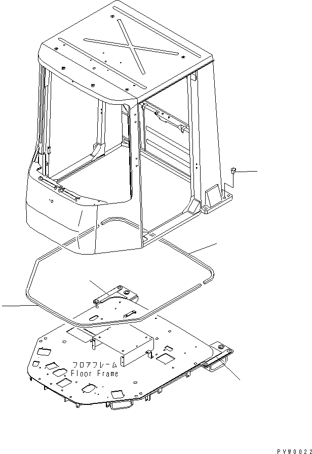 Komatsu parts book diagram for WF450-3 S/N 54001-UP: ROPS CAB (SEAL)