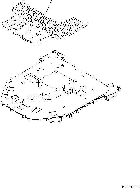 Komatsu parts book diagram for WF450-3 S/N 54001-UP: FLOOR MAT